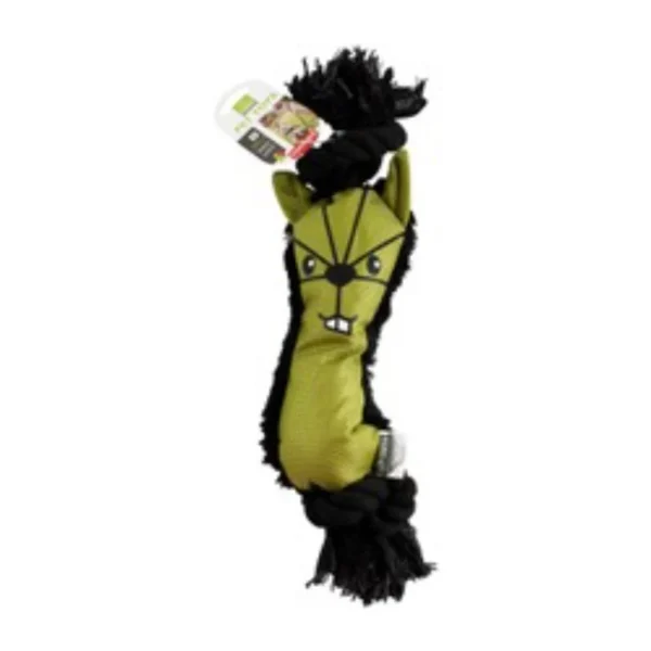 Nunbell Fun plush dog toy with rope