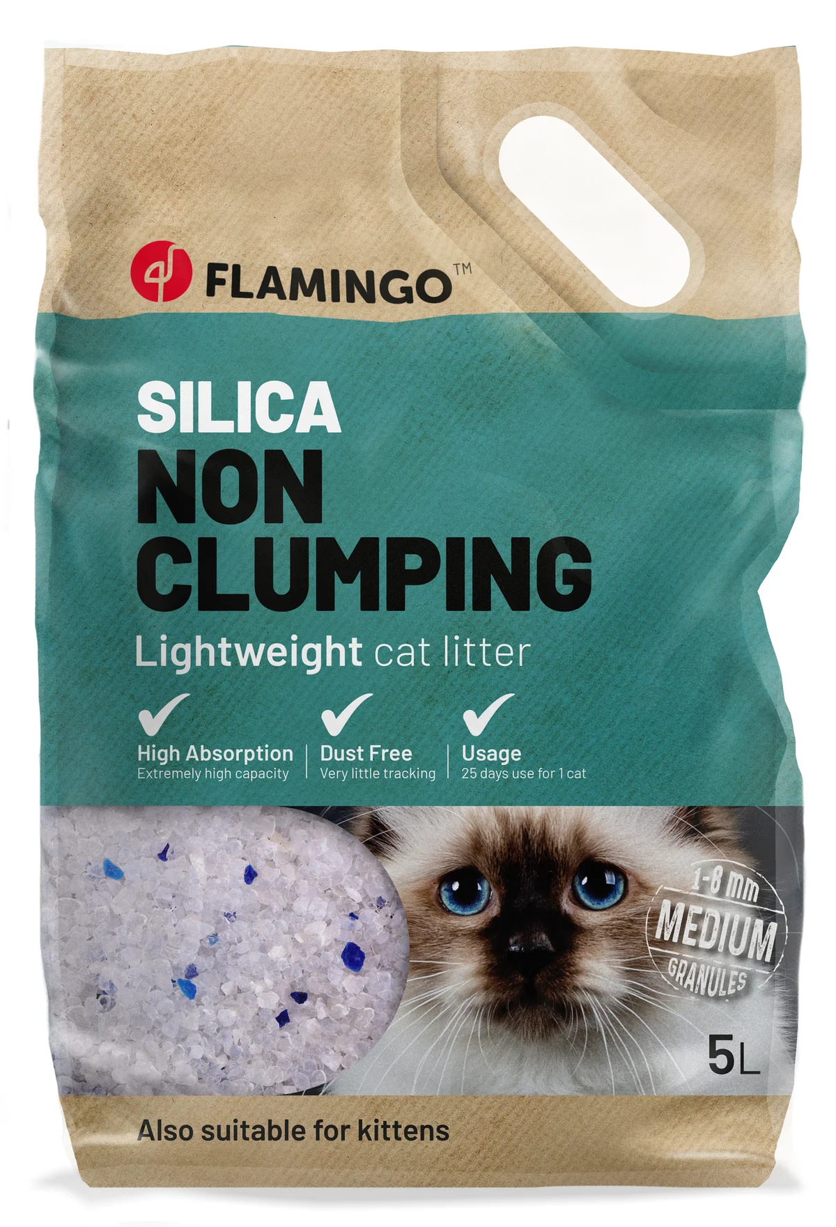 561526_V_01 Flamingo Cat Litter Silica Medium Grains - Image 1