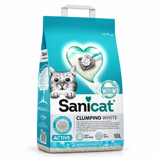 Sani Cat Clumping White Cat Litter Marseille Scent 10L