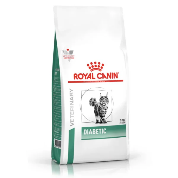 Royal Canin Feline Diabetic dry food for diabetes mellitus cats.