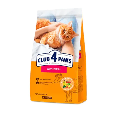 imgi_23_CLUB4PAWSPremiumWithVealAdultCatsDryFood_14Kg CLUB 4 PAWS PREMIUM for adult cats With Veal - Image 1