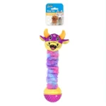 Soleil Plush Flexible Dog Toy Cow With Squeaky & Spiky Ball: P8335