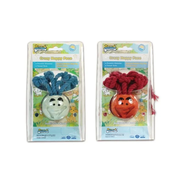 Soleil Happy Face Rubber Toy W/rope Hair: R5106