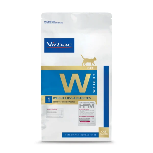 Virbac Weight Loss & Diabetes Cat Food W1 – Healthy Weight Loss 1.5 kg