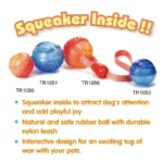 Soleil Squeaky Tpr Dog Toy Ball With Ribbon, Large: TR1066 - Image 2