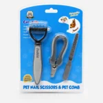 Feddis Pet Nail Scissors & Grooming Comb Set