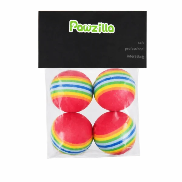 Pawzilla Small Multicolored Ball Cat Toys