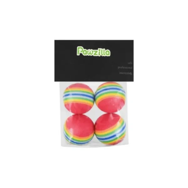 Pawzilla Small Multicolored Ball Cat Toys
