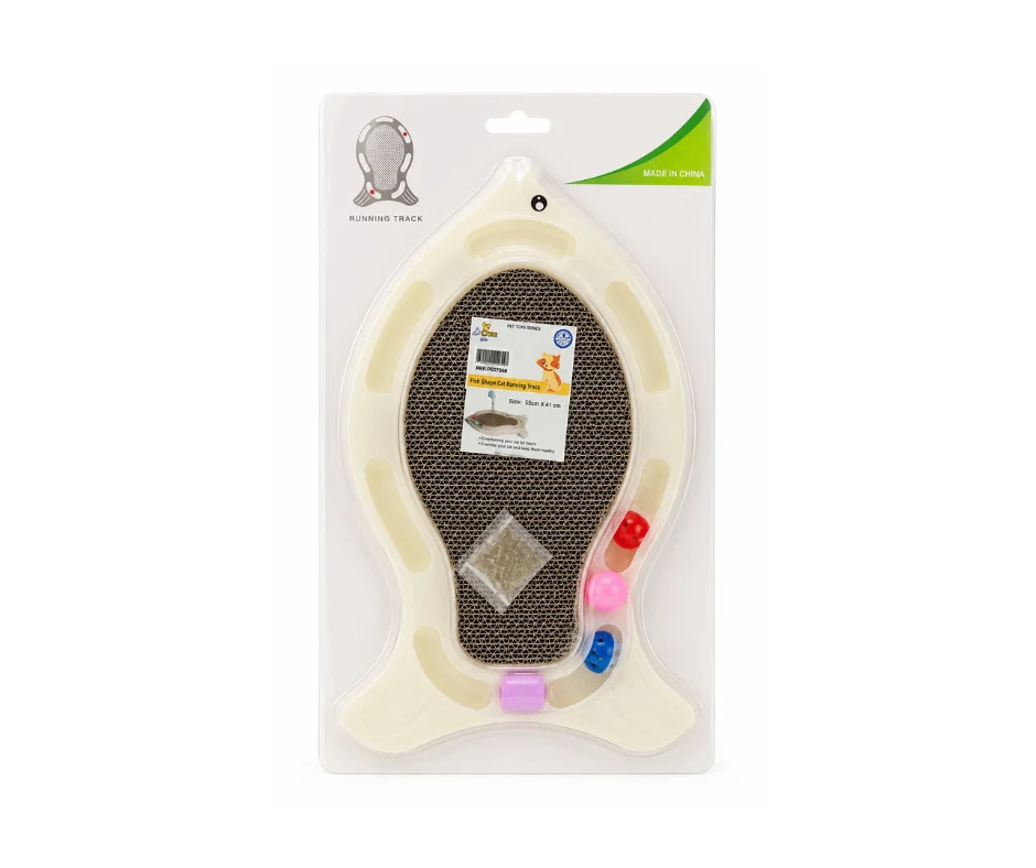 Untitled design - 2026-08-14T200740.637 Running Track Cat Scratching Mat Fish Shaped - Image 1