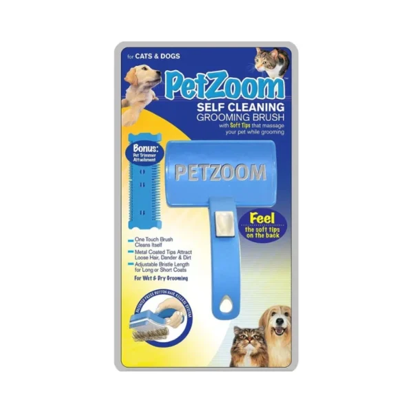 PetZoom Self Cleaning Grooming Brush