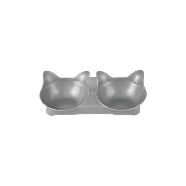 Cat Face Shaped Dual Pet Bowl