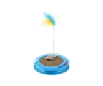 Interactive Cat Scratcher Toy with Feathers & Catnip