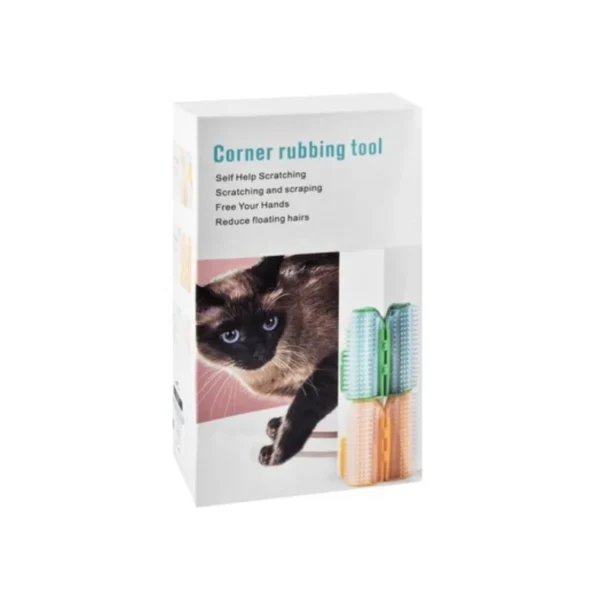 Corner Rubbing Tool with Catmint Box & Hair Removal Comb for Cats