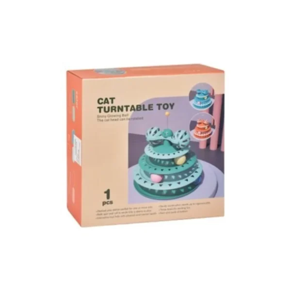 Turntable Track Tower Teaser Cat Toy with Balls
