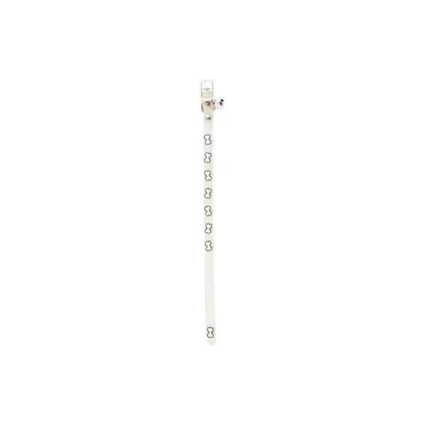 Small Bone Print Collar with Silver Bell for Cats & Small Breed Dogs