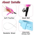 Collar With Wand Cat Toy - Image 2