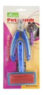 Aodemei Pet Grooming Kit with Brush, Nail Trimmers & Whistle - Image 3