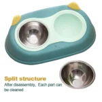 Cat Feeder With Stainless Steel Bowls