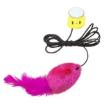 Interactive Cat Toy with Feather Mouse