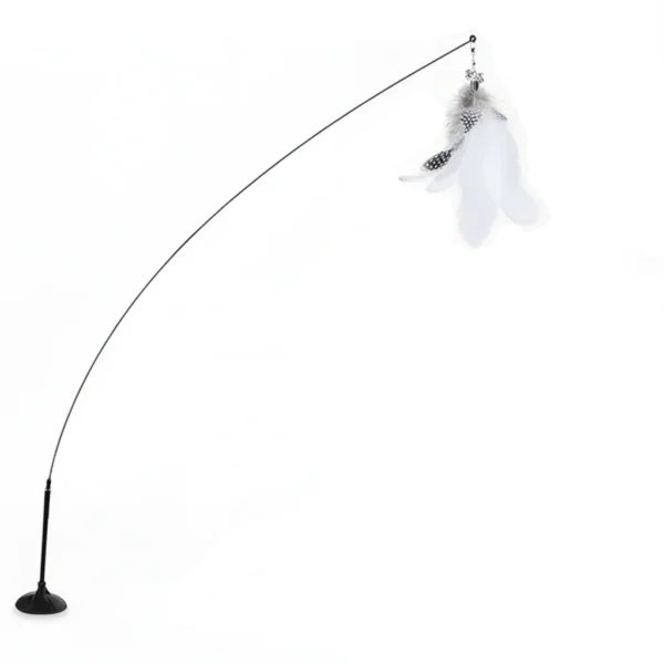 Interactive Installable Cat Toy Steel Wire With Feather