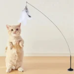 Interactive Installable Cat Toy Steel Wire With Feather - Image 4