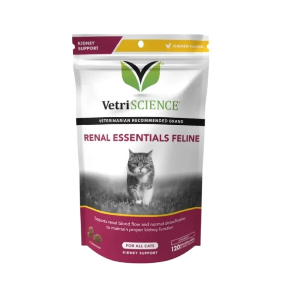 VetriScience Kidney Health for Cats, formally Renal Essentials Kidney Supplement for Cats (120 Chews)