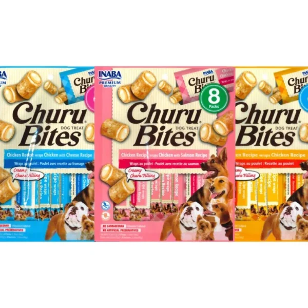 Inaba Churu Bites For Dogs In Wraps With Chicken Recipe 8 Packs