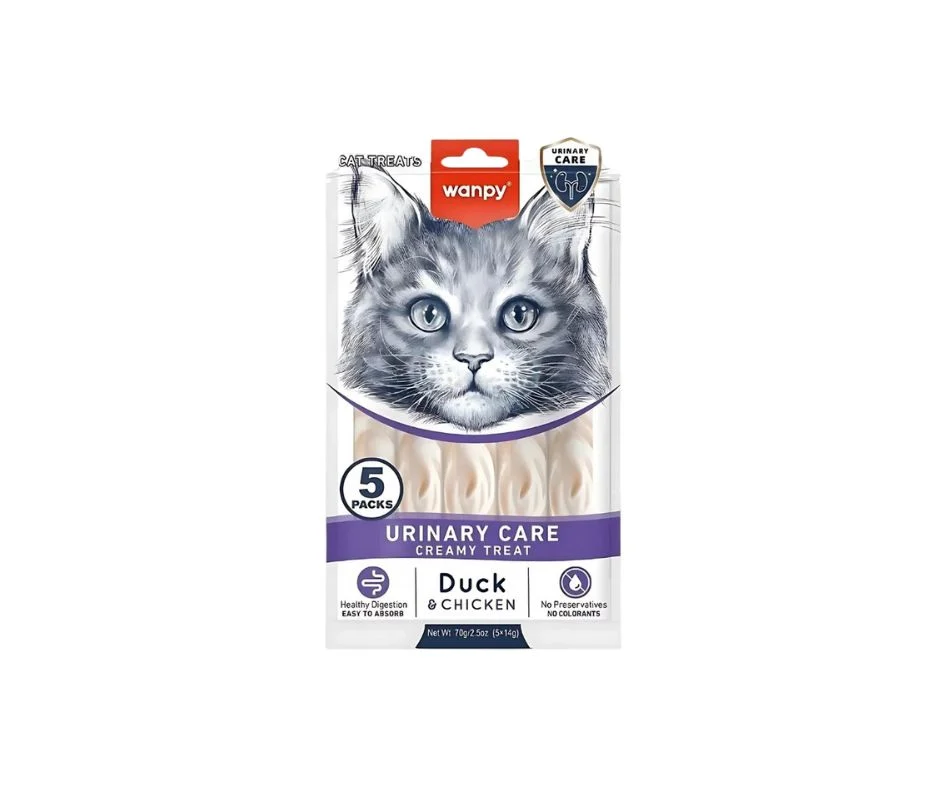Untitled design (8) Wanpy Cat Urinary Care Creamy Treats With Duck & Chicken 5 pcs - Image 1