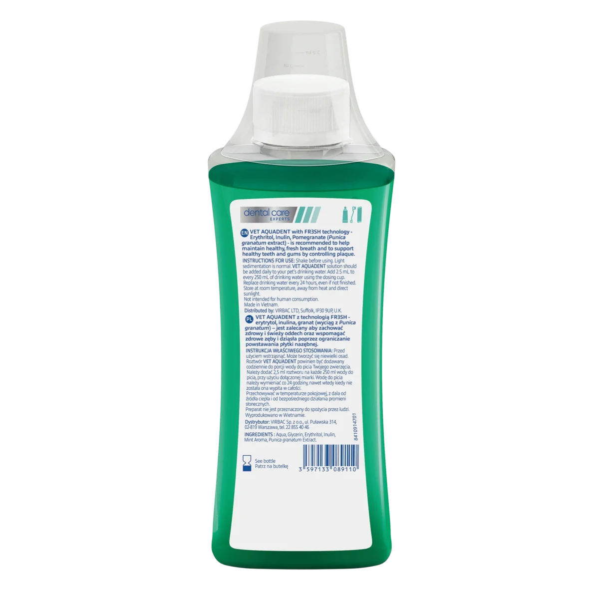 Virbac Vet Aquadent Fresh 250ml - Image 2