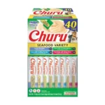 Inaba Churu 40 Tubes Tuna & Seafood Variety Box Treats For Cats