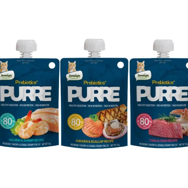 Dentalight Prebiotics+ PURRE Creamy Treats For Cats 55g