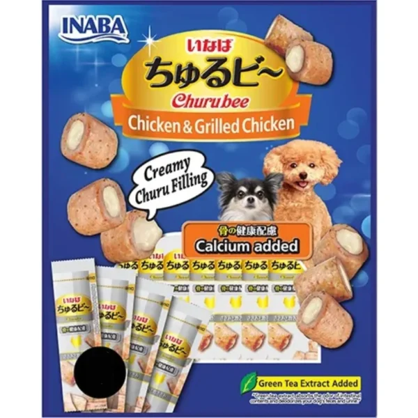Inaba Churu Bee Grilled Chicken Fillet With Calcium Dog Treat 10g x 3pcs