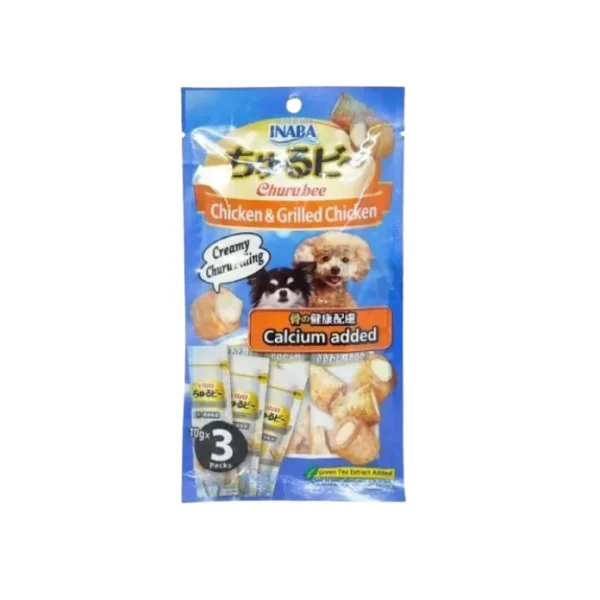 Inaba Churu Bee Grilled Chicken Fillet With Calcium Dog Treat 10g x 3pcs