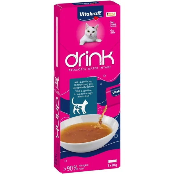 Vitakraft Cat Drink with Salmon & L-Carnitine 5 x 30g