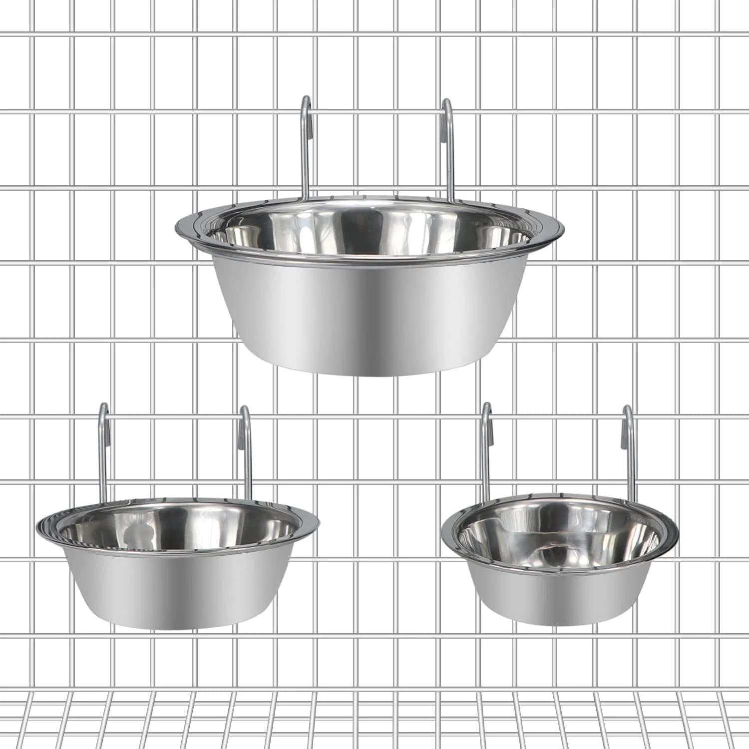 imgi_177_71AB1ebIBcL._AC_SL1500_ Pet Bowl Stainless Steel Hanging Food Water Bowls - Image 1