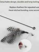 Ostrich Feathers Cat Toy With Spring - Image 4
