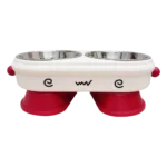 Double metal bowls with leg holder