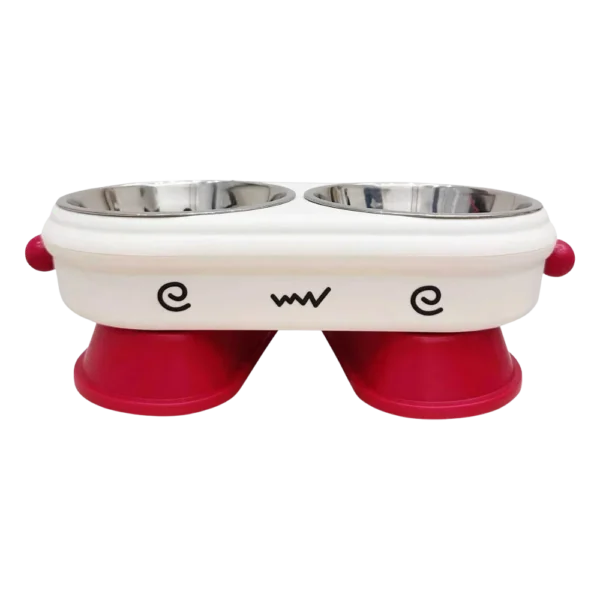 Double metal bowls with leg holder