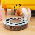 Round Cat Scratching toy with a ball - Image 6