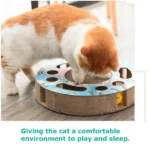 Round Cat Scratching toy with a ball - Image 5