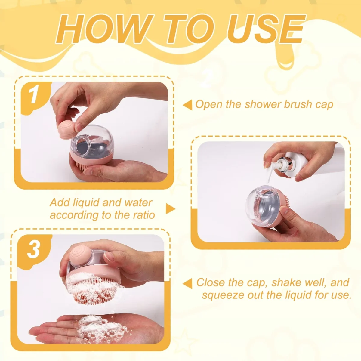 Nunbell rounded Pet Bath Brush - Image 3
