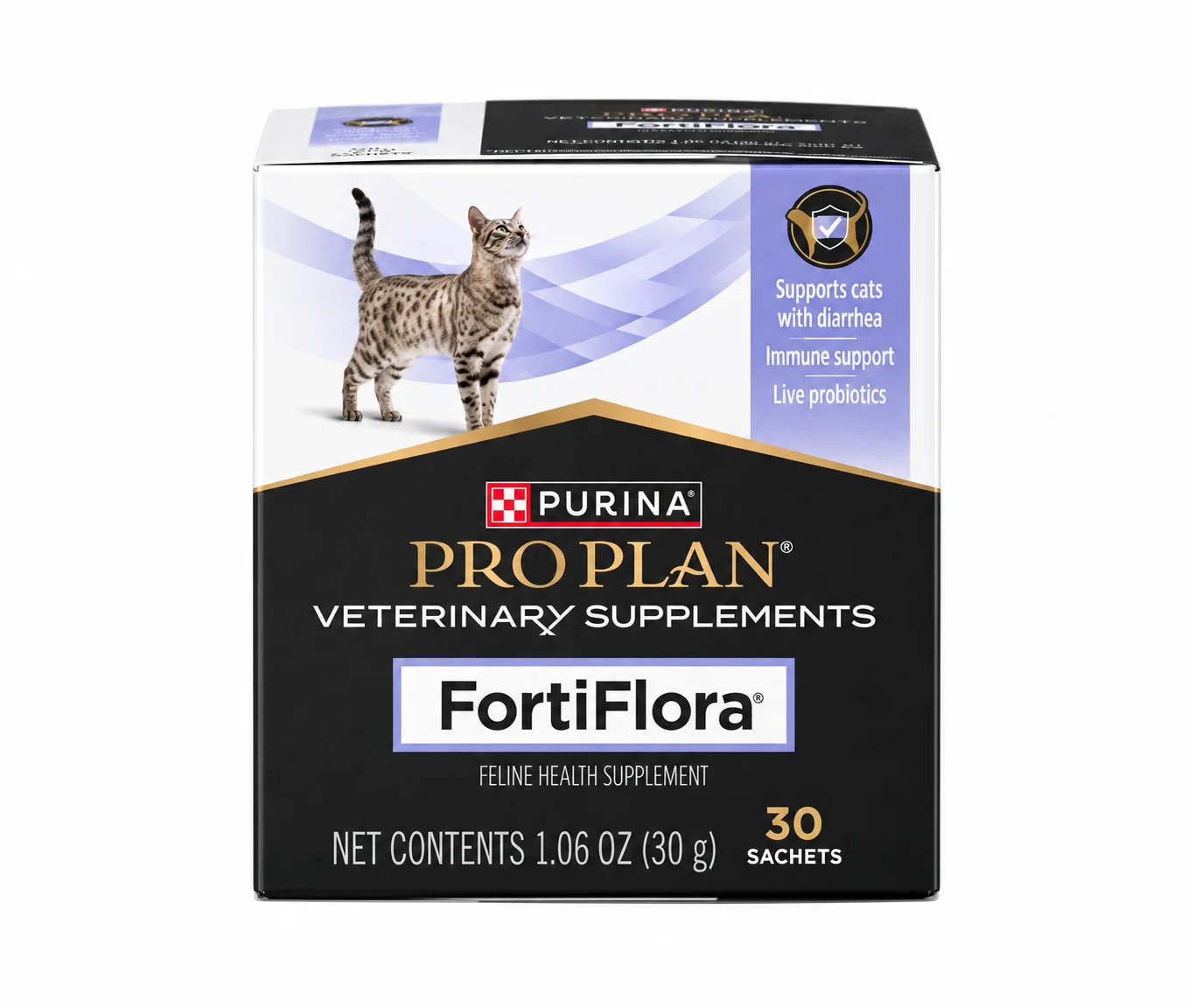 fortiflora-cat-box-hq Pro Plan FortiFlora Feline Health Supplement For Cat 1 box (30 sachets) - Image 1